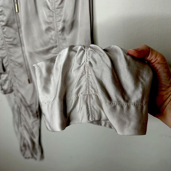 Manning Cartel Off-Duty Metallic Taupe Ruched Satin Drawstring Pocket Jogger 2 - Picture 5 of 15